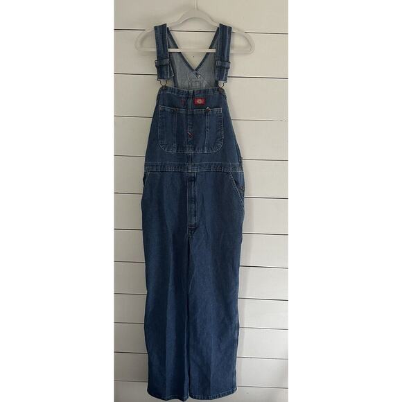 Bib Overalls Dickies Mens Blue Denim Work Wear Made in Mexico 8396SNB 36 X 30 - Picture 1 of 11
